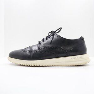 Cole Haan Grand+ Black Leather Wingtip Oxford Shoes - Men's 11